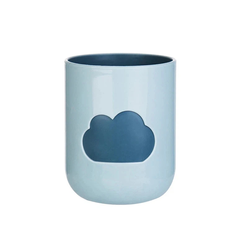 Cloud Pattern Toothbrush Cup Big Mouth Couples Cups Plastic Wash Qme C