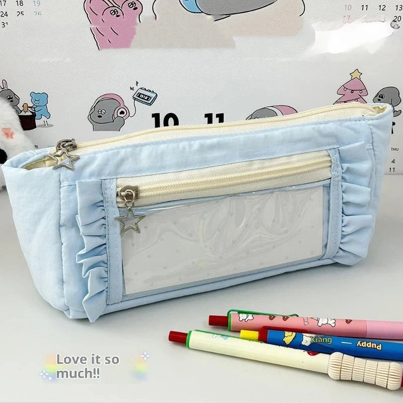 Cute Pencil Case Pens Pouch Large Capacity Simple Aesthetic Bag Qme A1