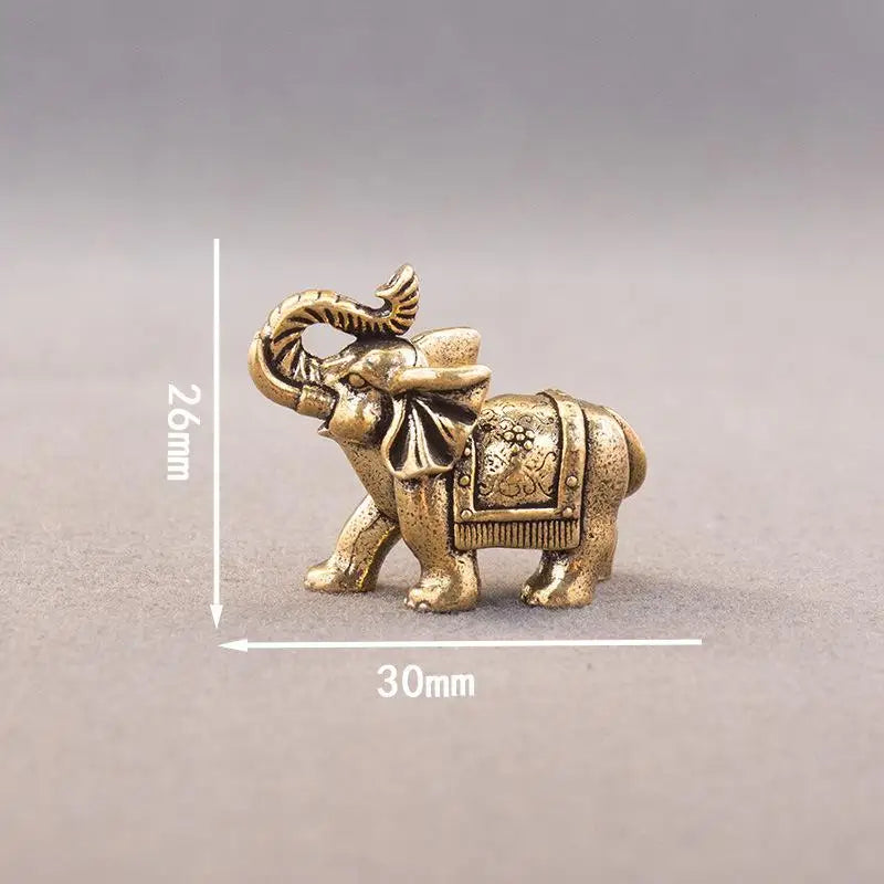 Copper Lucky Elephant Small Ornaments Bronze Animal Statue Brass Qme