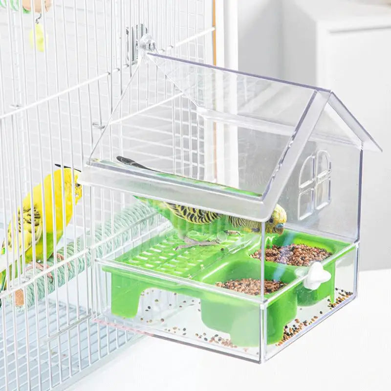 Hanging Parrot Feeder Prevent Scattering Bird Feeding Bowl Qme