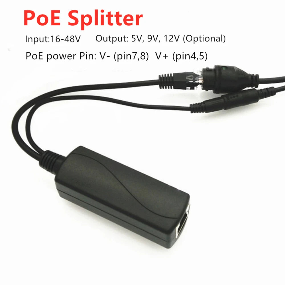 2pcs 100Mbps Standard POE Splitter 48V to 5V 2.4A Micro USB TYPE-C DC Power Adapter Qme