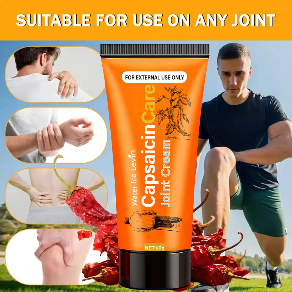 Capsaicin Care Joint Cream for Targeted Relief & Moisturizing with Glucosamine & Vitamin C. Qme