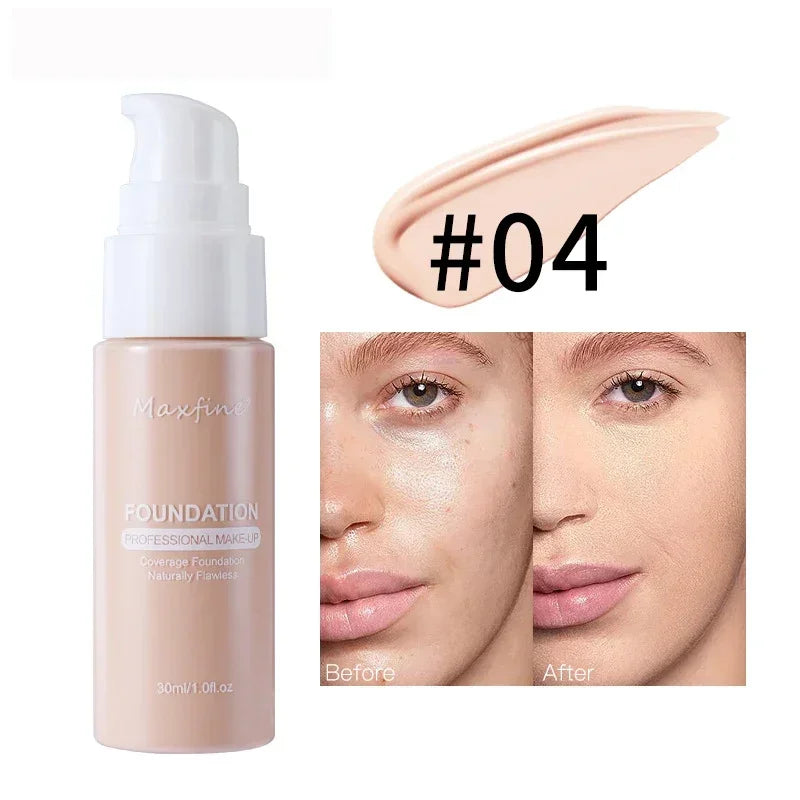Matte Liquid Foundation Effective Concealer Waterproof Sweat-resistant Makeup Professional Light Thin Delicate Foundation Qme 04