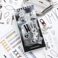 TIANZI 12/24pcs Die-Cut Sticker Book Vintage Letter & Metal Clip Theme Glitter Matte Glossy Finish School Stationery Supplies Qme H-24 pcs