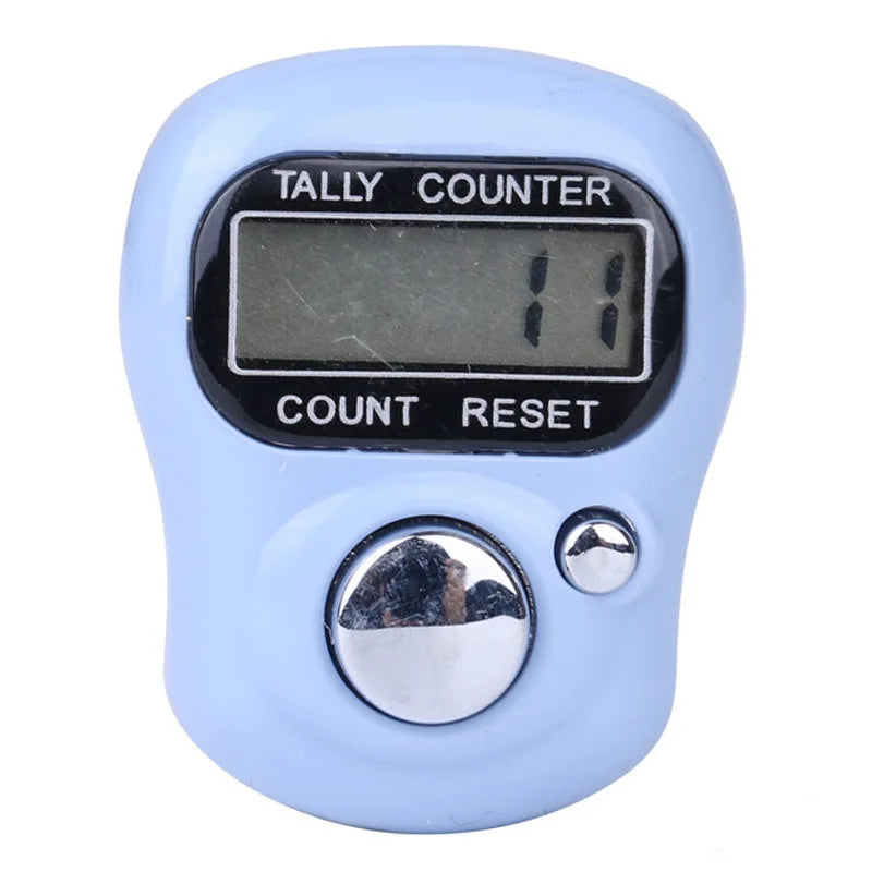 Electronic Digital Finger Ring Tally Counter Hand Held Knitting Row Qme grey blue