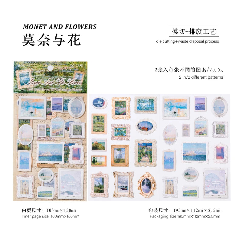 Vintage Oil Painting Museum Sticker Decor Diary Album Aesthetic Stationery Scrapbook Stickers material Student school supplies Qme D