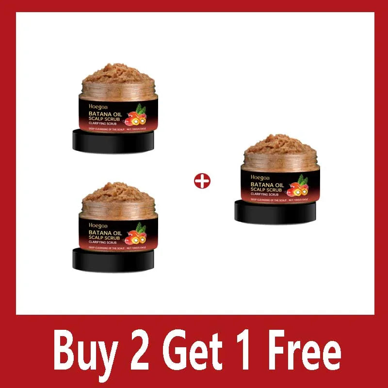 Batana Oil Scalp Scrub for Strengthening Hair Deep Cleaning Nourishing Soothing Shampoo for Sensitive Scalp Hair Care Qme Buy 2 Get 1 Free