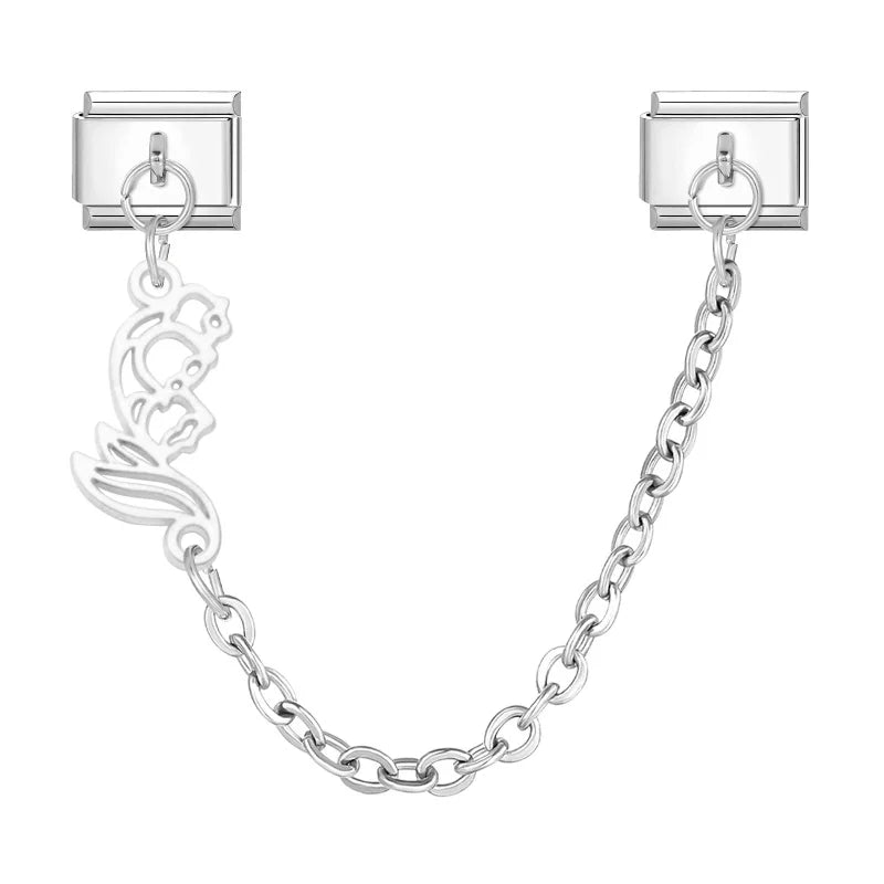2025 New Heart Flowers Home Golden Women Fashion Chain Italian Charm Link Fit 9mm Bracelet Stainless Steel Making DIY Jewelry Qme Style 8