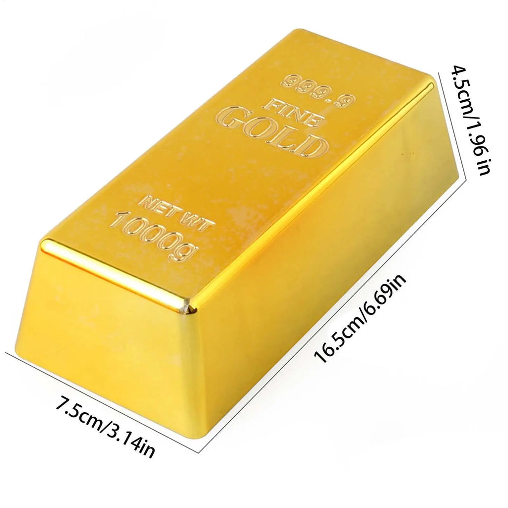 Fake Gold Bar Glittering Gold Bar for Kids Bullion Gold Bar Decorations Realistic Gold Bar Brick Prop for Movie Prop Novelty Qme