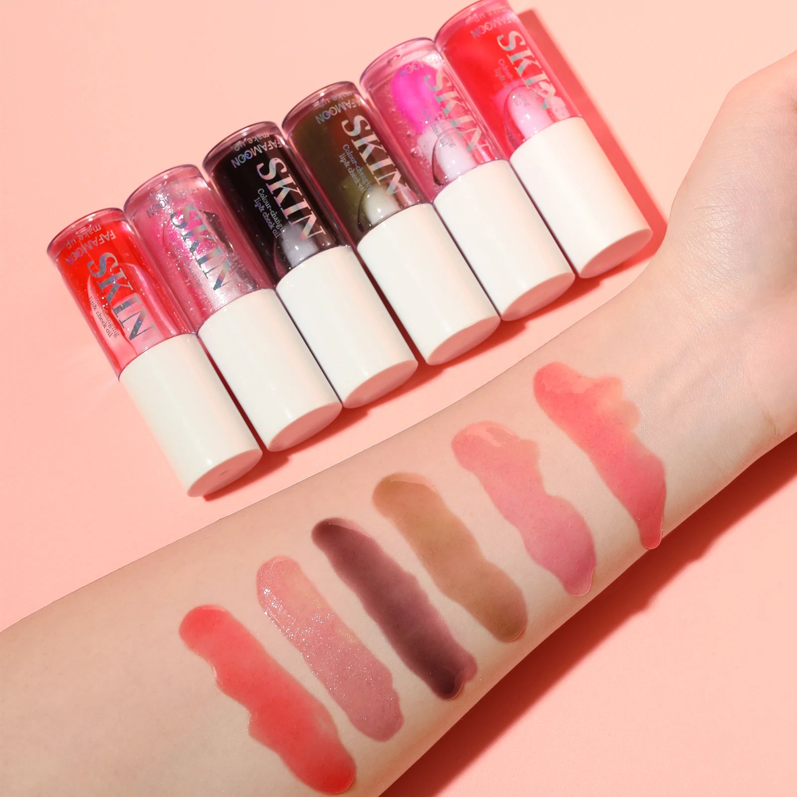 Black Brin Jelly Lip Oil Moisturizing Lip Gloss Lip Plumper Color Changing Nutritious Transparent Cherry Mineral LipOil Tinted Qme