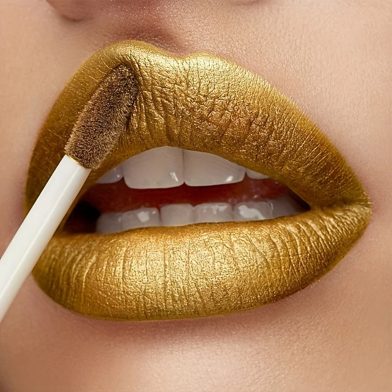Luxurious Golden Bar Lipstick Long-lasting Matte Velvet Finish Qme