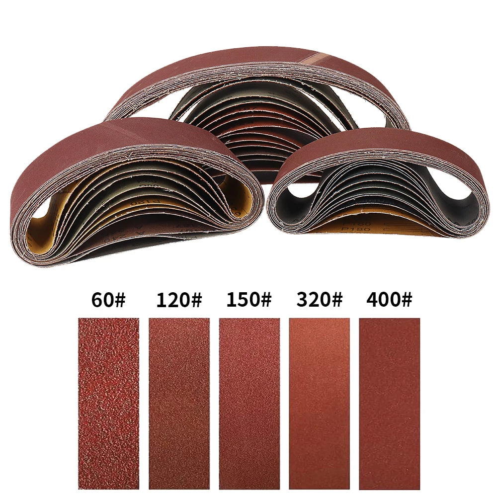 10pcs 75x533mm Sanding Belts Abrasive Bands for 3x21'' Sanders Belt Sander Abrasive Tools Woodworking Metal Polishing Qme