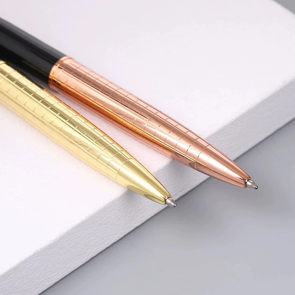 1 Pc Business High-end Metal Rotating Ballpoint Pen, 1.0mm Medium Ball Point Black Ink,Durable,Smooth Writing Office Supplies Qme