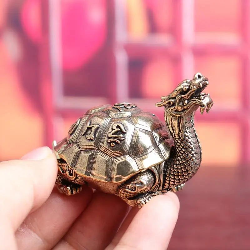 Man Statues Home Office Collectible Decor Creative Dragon Turtle Qme