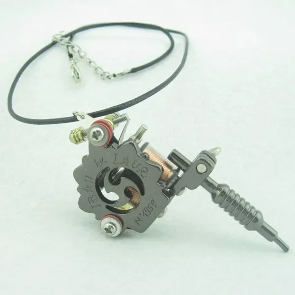 Men Charm Tattoo Machine Stainless Steel Jewelry Necklaces With Pendant Male Women Punk Hip Hop Accessories Gifts Wholesale Qme MTM05-BK