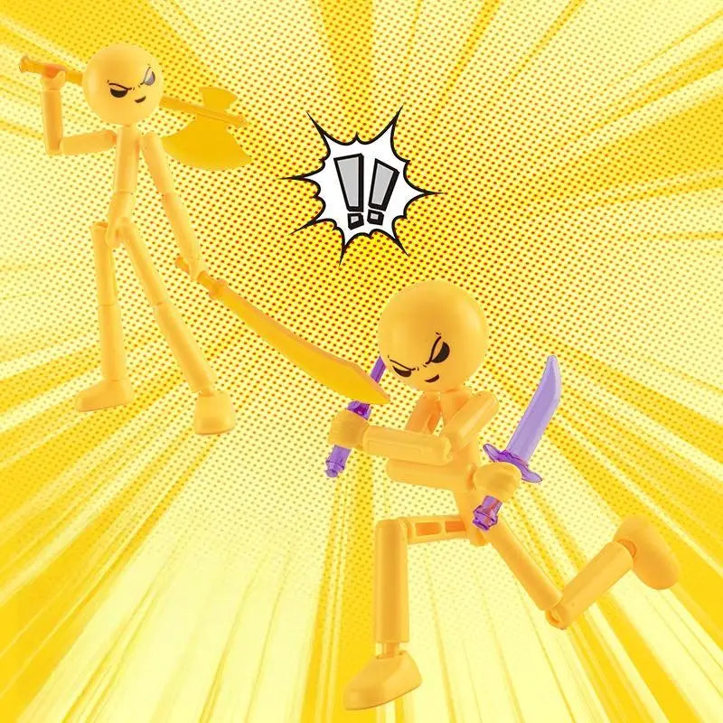 Novelty Action Figure Stickman Assembled Robot Movable Multi-jointed Qme A3
