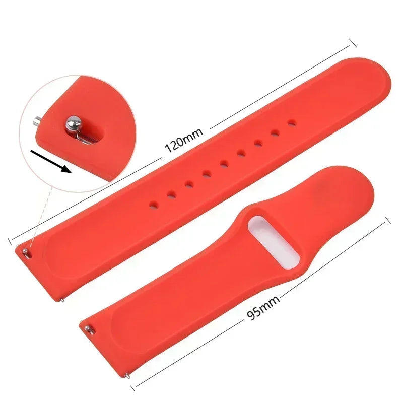 Watch Strap For Samsung Galaxy watch 6 4 5 pro/4 Classic/Active 2/Gear S3 frontier 20mm 22mm Silicone bracelet Huawei gt2 3 band Qme