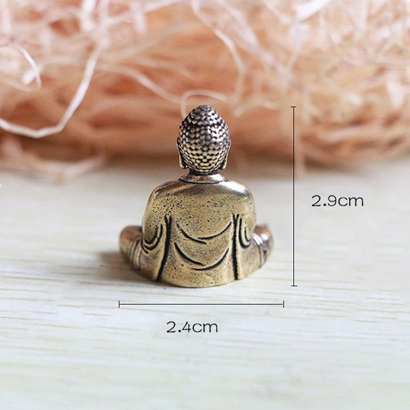 Pure Brass Miniature Shakyamuni Buddha Decoration Home Decor Miniature Figurine Qme