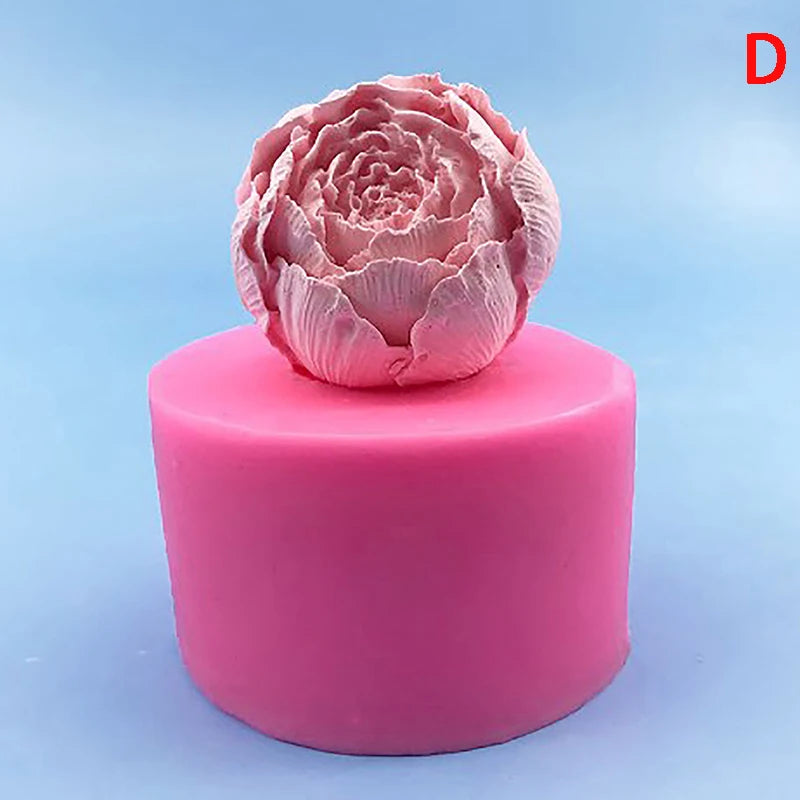 Silicone Cake Mold Chocolate Soap Making Tools Candle Mould Embossed Flower Aromatherapy Candy Handmade Wedding Decor Qme Rose