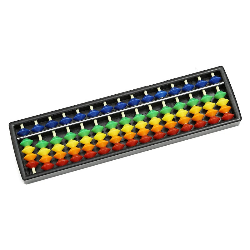 Portable Chinese 15 Digits Column Abacus Arithmetic Soroban Qme 23CM colorful