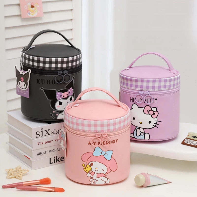 Hello Kitty Kuromi Cute Cartoon-Style Handbag Large-Capacity Portable Travel Toiletry Bag Handheld Organizer Bag Qme