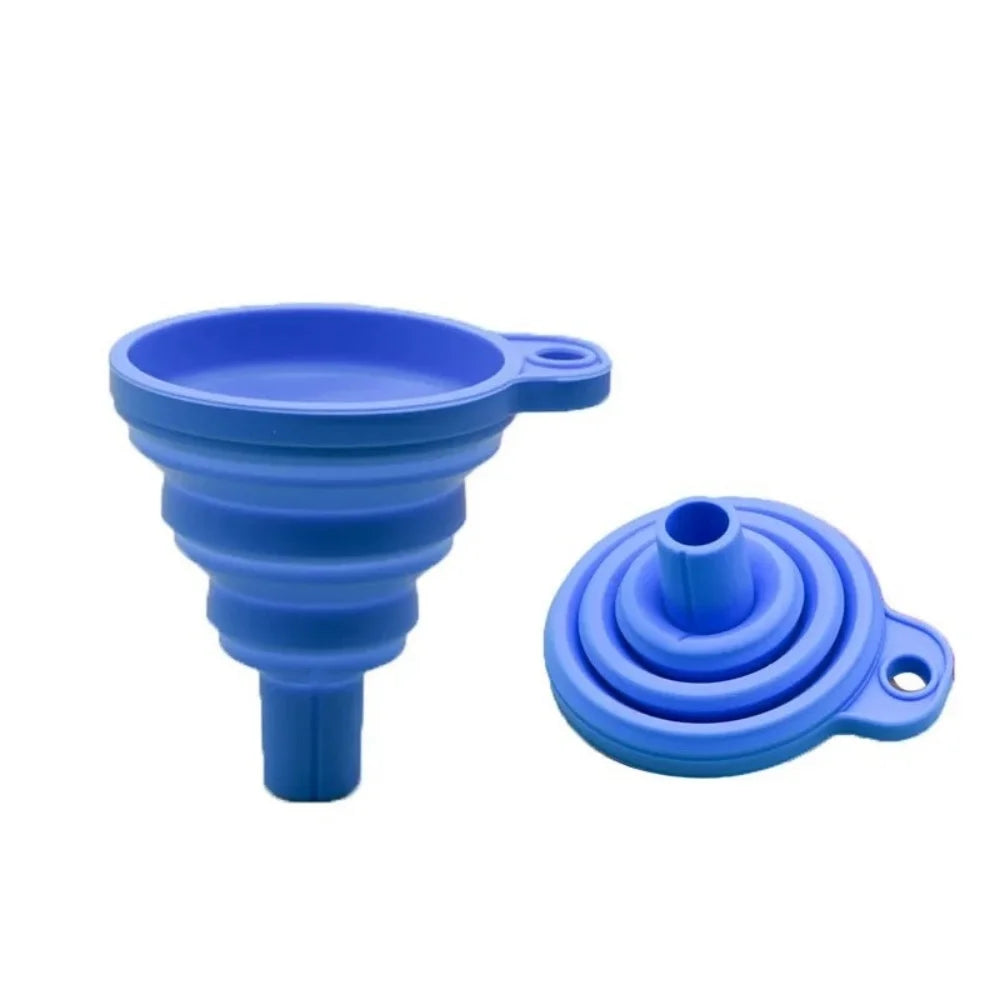 Portable Foldable Silicone Auto Engine Oil Funnel Multi-purpose Liquid Pouring Tool For Car Motorcycle Petrol Brake Washer Fluid Qme