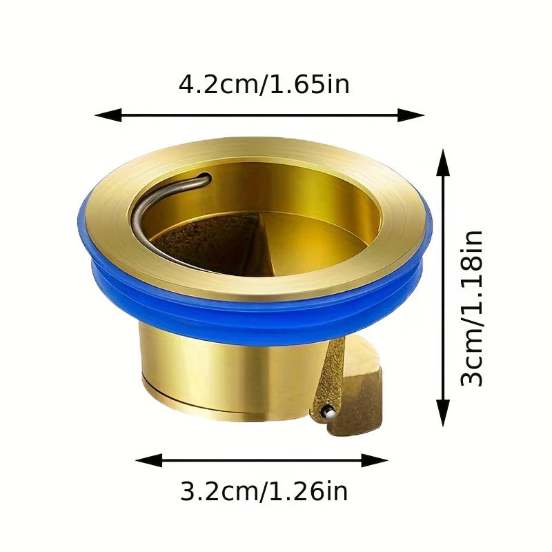 Shower Floor Drain Backflow Prevention Magnetic Suspension One-Way Drain Valve Floor Drain Inserted Drain Plug Brass Quick Qme