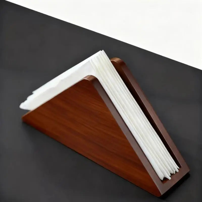 Wood Tissue Dispenser, Non-Slip Bottom Napkin Organizer, Decorative Paper Storage Box for Bathroom, Kitchen & Bedroom Countertop Qme B