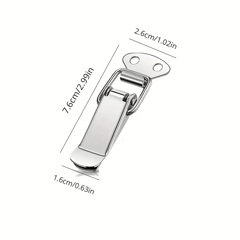 4-Piece Durable Spring Rod Latch Clip - Stylish Modern Toggle Catch Lock for Toolbox Catch Leather Box Lock, Safety Lock Qme