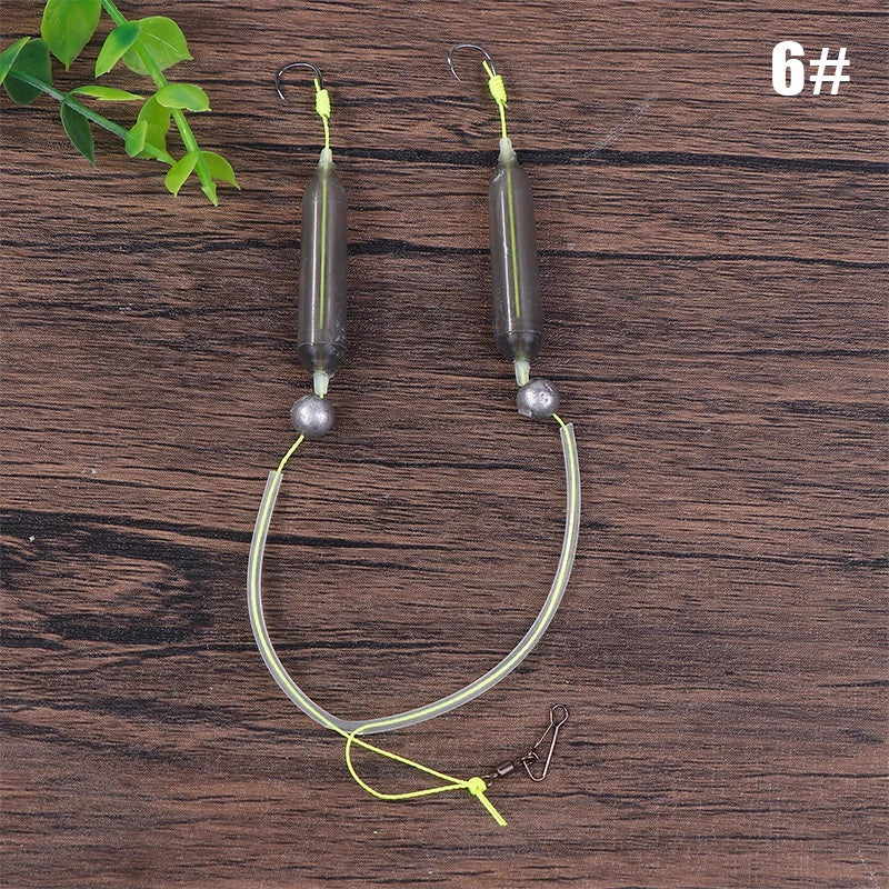 Carbon Steel Fishing Hook Double Bait Keeper Barbs Anti-separation Qme 6