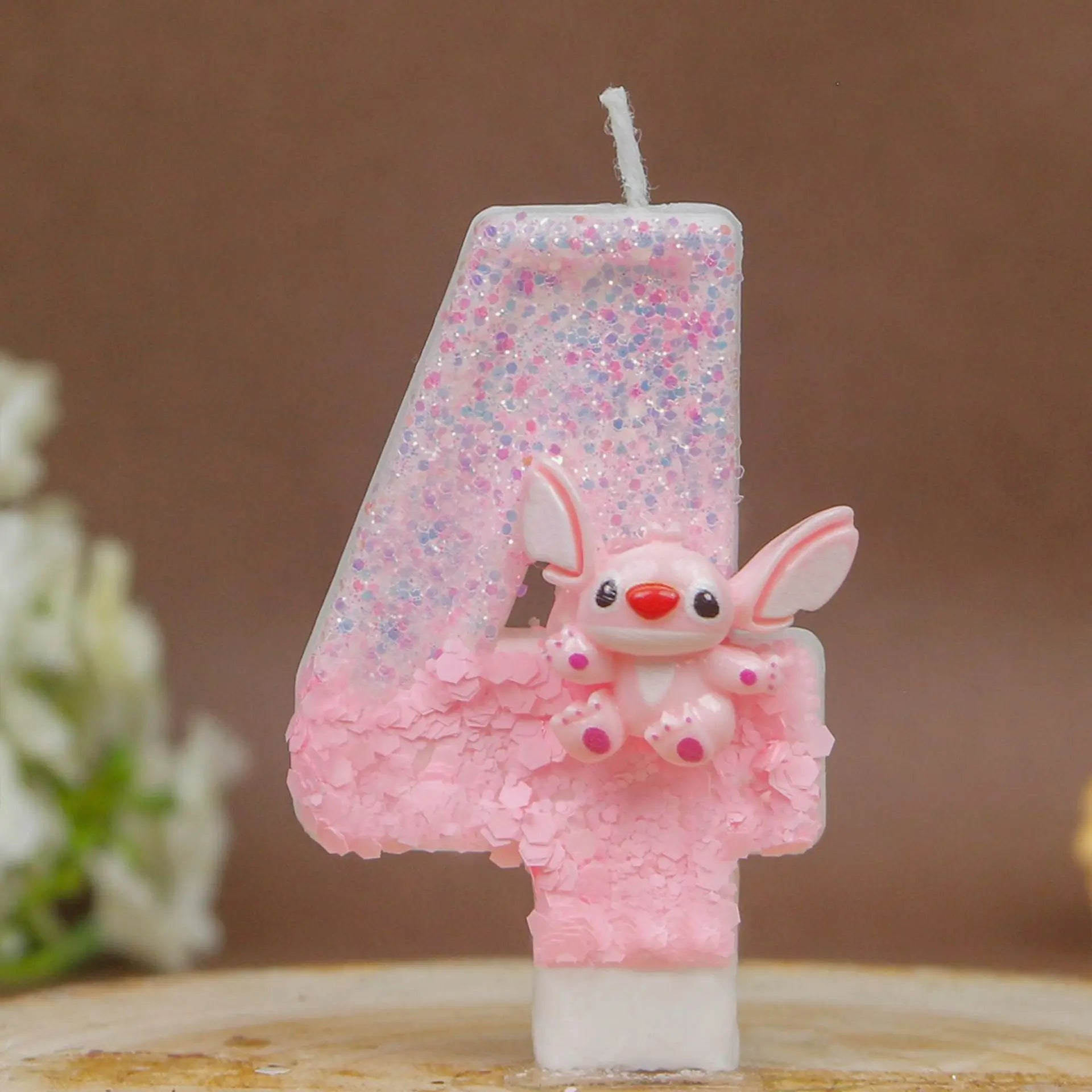 Stitch Digital Candles 0-9 Cute and Creative Pink Birthday Candles for Cartoon Cakes Sets the Mood Qme 4