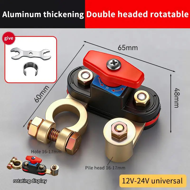 12V-24V Car Battery Disconnect Switch Bidirectional Joint Can Rotate Qme 2