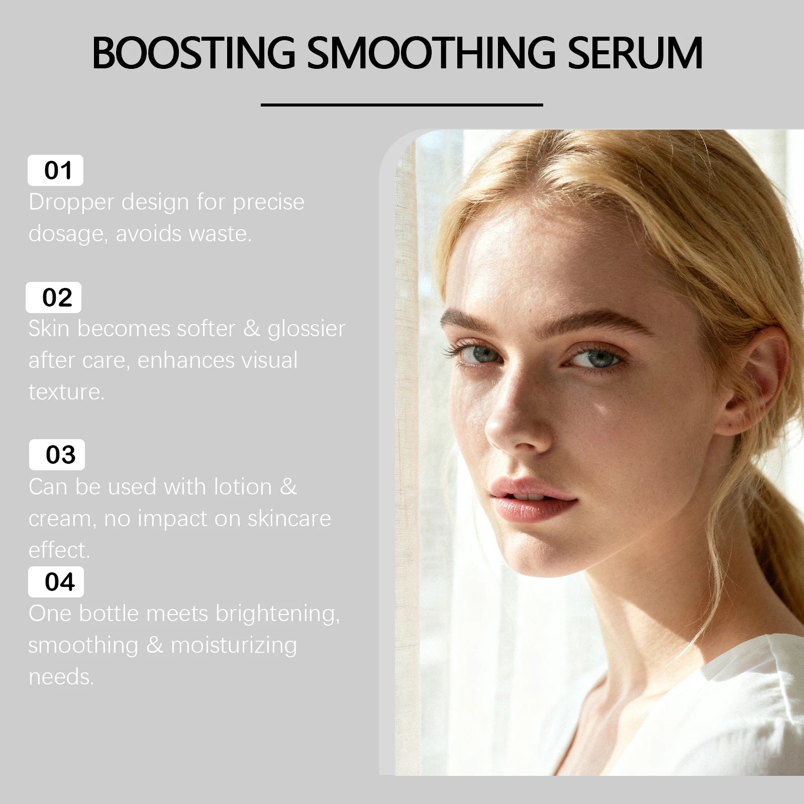 NAD+ Peptide Boosting Smoothing Serum Firming Hydrating Anti-Aging Serum Radiant Glow Face Essence Hyaluronic Acid Brightening Qme