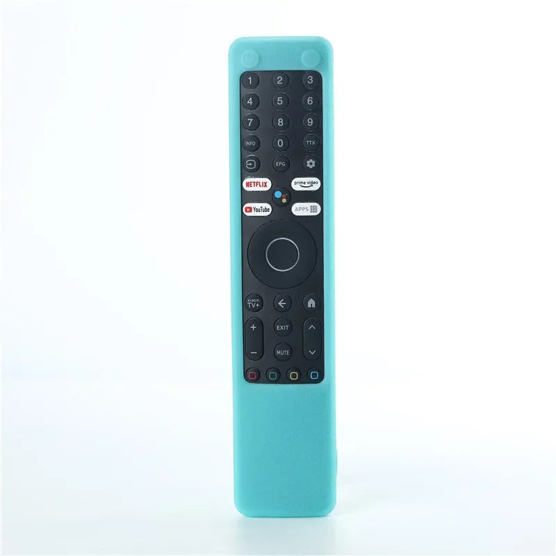 For Xiaomi XMRM-ML Silicone TV Remote Cover Anti-Drop Protective Case Anti-Scratch Protective Skin Sleeve with Anti-lost Lanyard Qme SKY BLUE