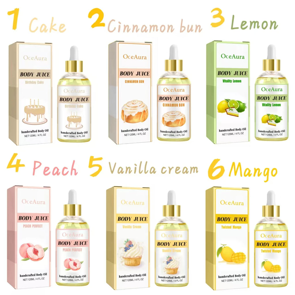 Sweet Fragrance Body Oil Multiple Delightful Scents Moisturizing Nourishing Skin Care Lightweight Non Greasy Fast Absorbing Qme