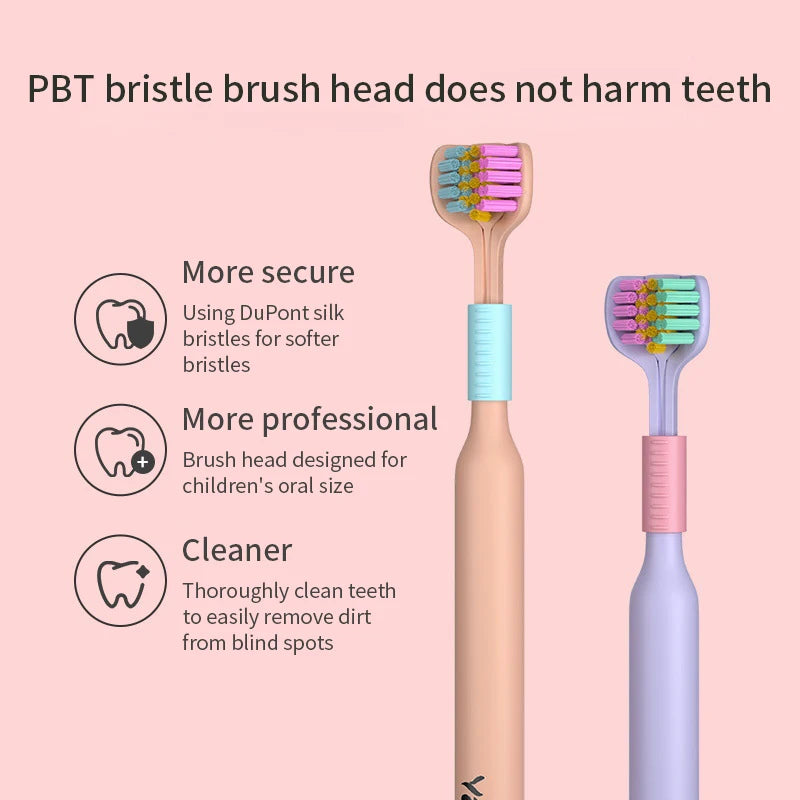 Three Sided Toothbrush Soft Bristle Tooth Brush Ultra Fine Oral Care Qme