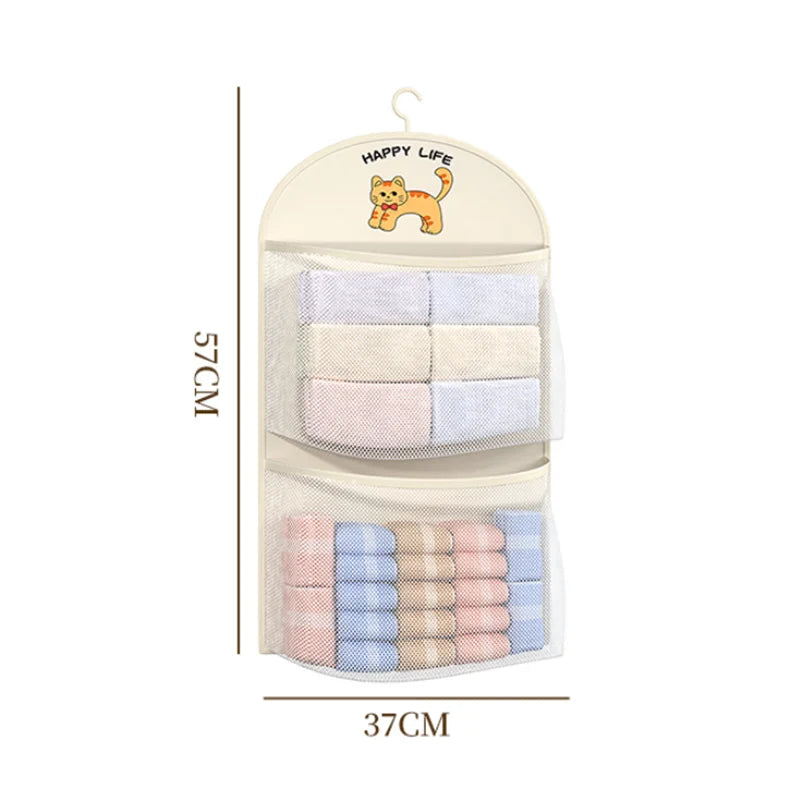 2 3Layer Large Capacity Storage Mesh Bag Underwear Socks Breathable Qme M