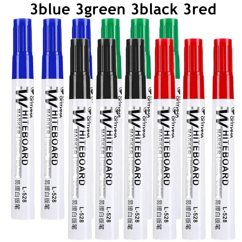 1/20/100Pcs Erasable Whiteboard Marker Pen Blackboard Marker for Classroom Glass Office School Stationery White Board Marker Qme 12Pcs Mixed Color