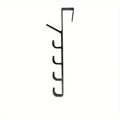 1pc Over The Door Hook Hanger, 5-Hook Plastic Organizer Rack For Coats, Hats, Robes, Shirts, Belts, Towels, Closet And Bathroom Qme Black