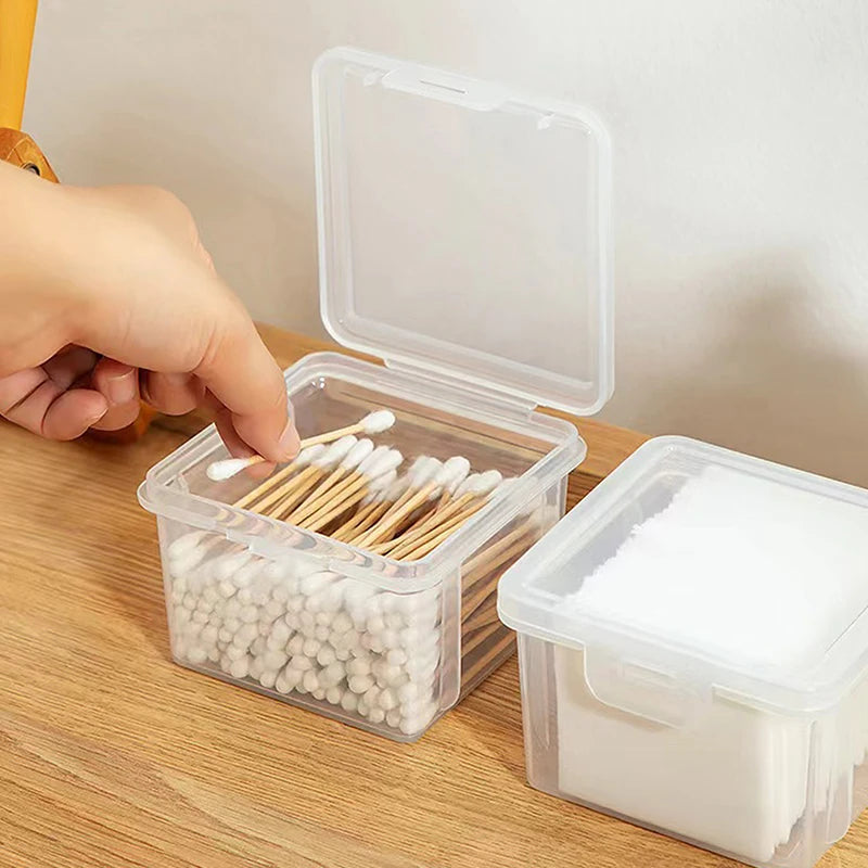 Transparent Beauty Egg Cosmetic Pads Box Bathroom Organizer Case Qme