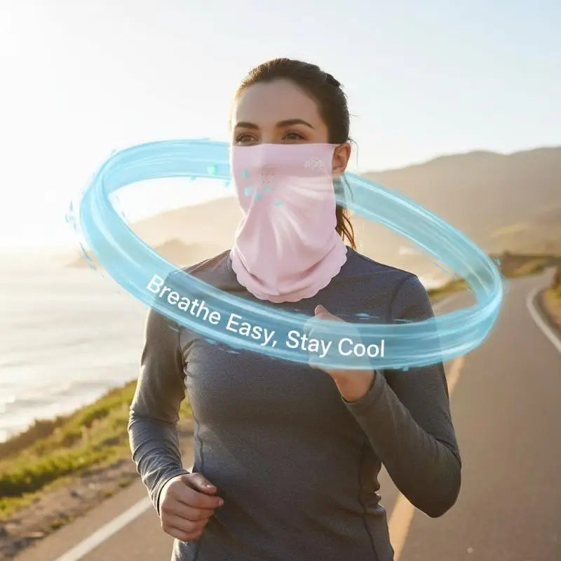 Ice Silk Mask Cycling Sunshade UV Protection Face Neck Sunscreen Men Qme