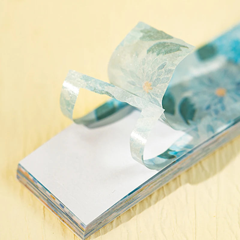 Floral Plaid Bow Long Sticker Book, Countryside Journal Base Paper for Border & Layout Decoration Qme