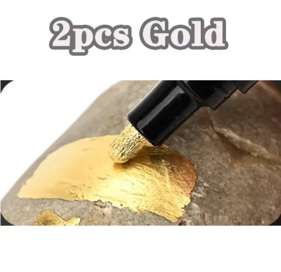 1/2pcs Mirror Marker Pen DIY Reflective Paint Pens Mirror Markers Chrome Gold/Silver Marker Signature Car Styling Art Craftwork Qme 2 pcs gold