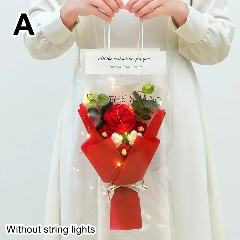 1Pcs Rose Sunflower Artificial Flowers Bouquet For Woman Girlfriend Gifts Valentine's Day Decoration Mother's Day Gifts Ornament Qme A