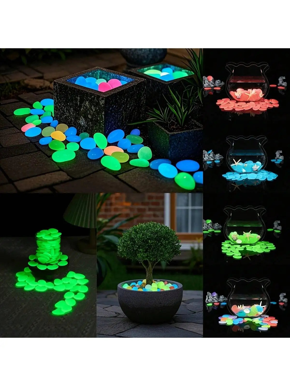 200 Artificial Resin Decorative Stones Which Absorb Light Like Qme