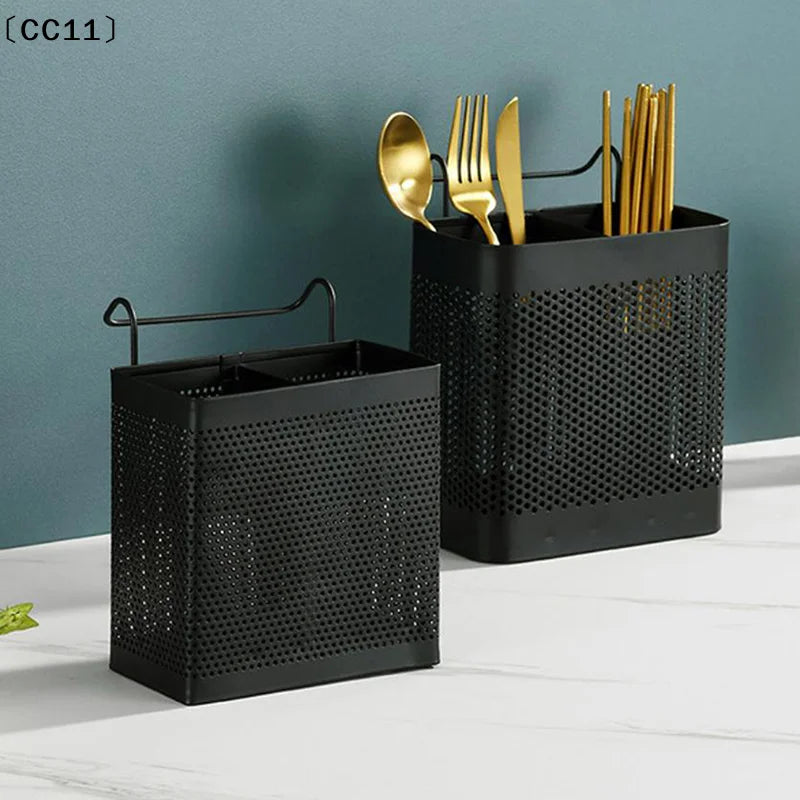 Stainless Steel Utensil Holder Dish Rack Chopstick Basket Silverware Qme