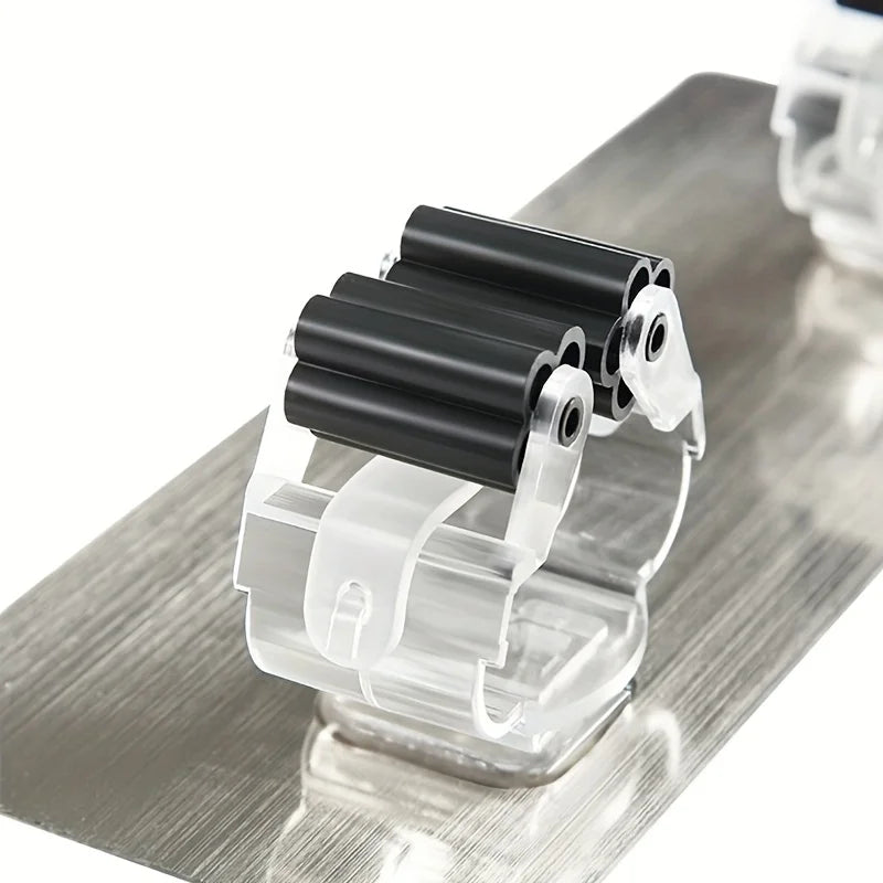 1 Non Perforated Traceless Mop Hanger Broom Hook Clip Holder Qme