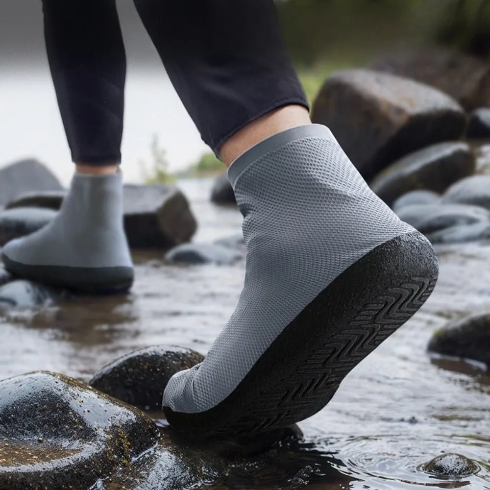 1 Pair Latex Waterproof Shoe Covers Anti-slip Reusable Outdoor Travel Qme