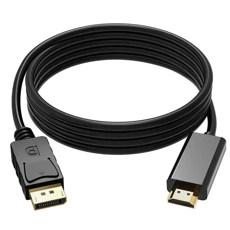  4K DP DisplayPort to HDMI Cable DP to HDMI HDTV Adapter Display Port Video Audio Cable for PC HDTV Projector Laptop Monitor Qme