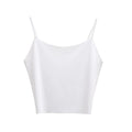 Thin Ice Silk Traceless Sling Tank Bralette Crop Tops Strap Skinny Qme white M